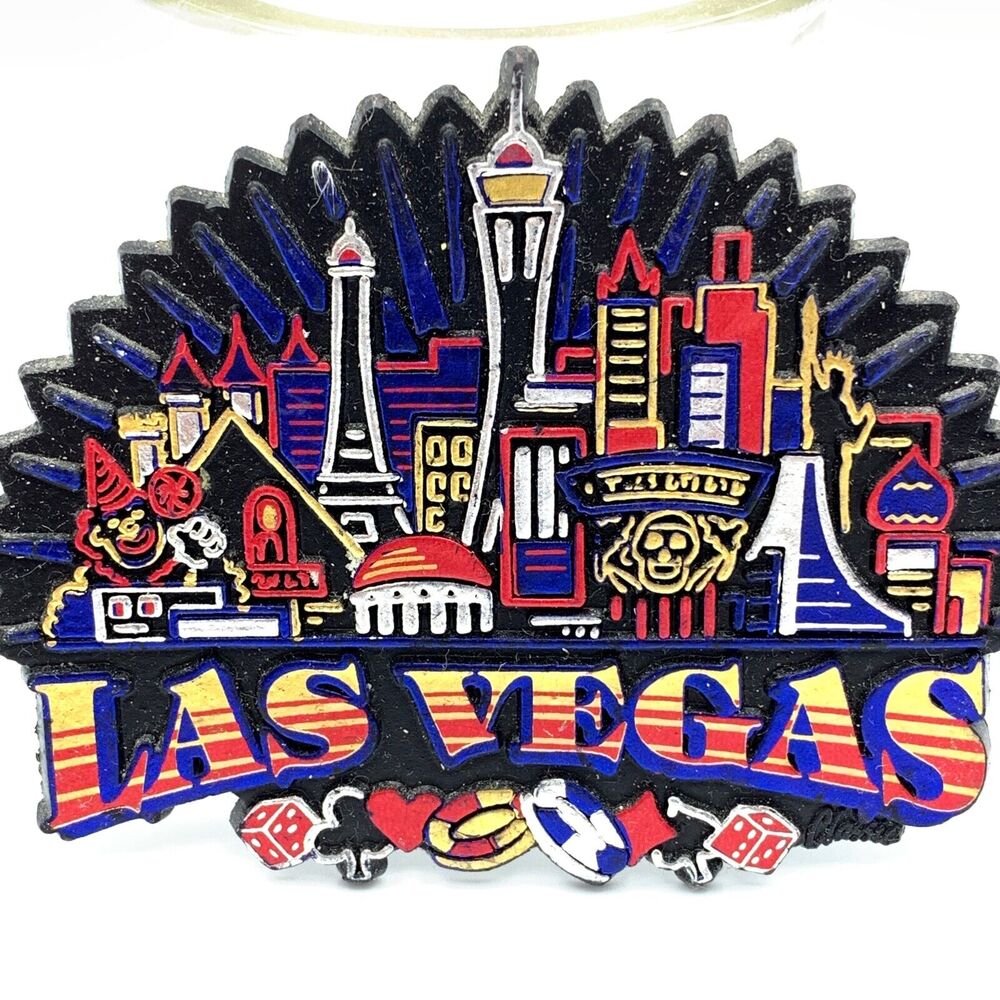 Las Vegas Rubber Souvenir Fridge Magnet 4"